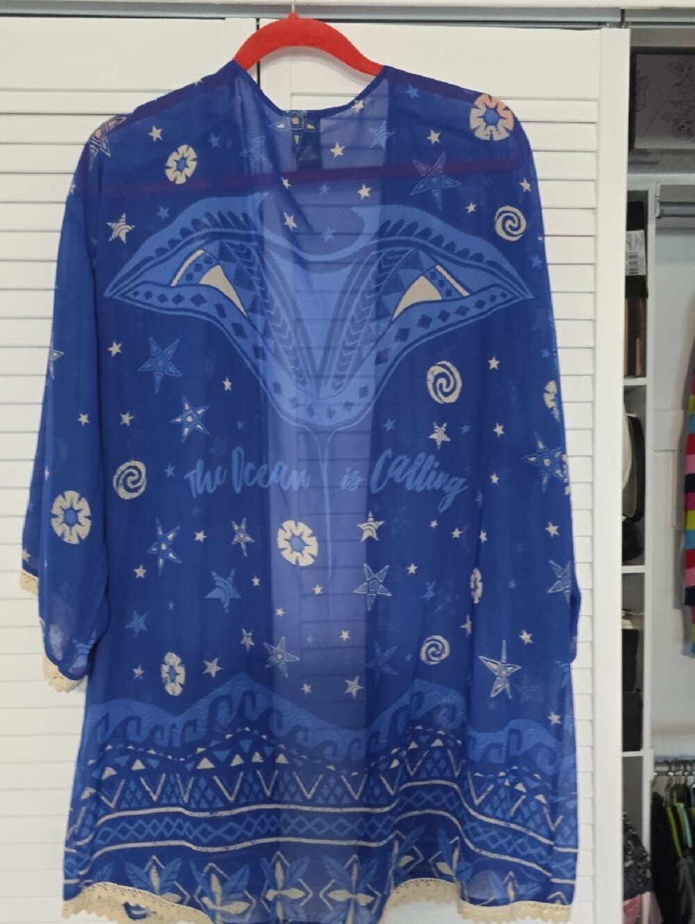 Disney Blue PRINCESS Kimono Cardigan XL - Picture 3 of 5